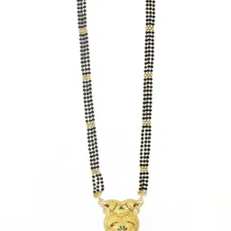 SONI DESIGNS Gold-Plated Brass Artificial Stones & Beads Mangalsutra-picture-33