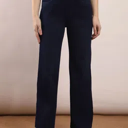 FCK-3 Women Wide Leg High-Rise Stretchable Cropped Jeans-picture-10