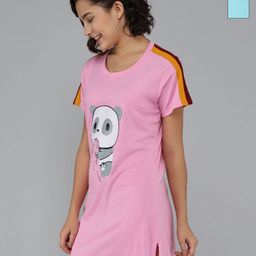 Christy World Women Pack of 2 Graphic Printed Longline Cotton T-shirt-image-50