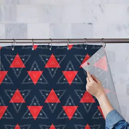 ArtzFolio Blue & Red Printed Waterproof Shower Curtain-image-75