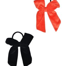 FUNKRAFTS Girls Red & Black Set of 2 Ponytail Holders-35