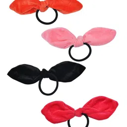 FUNKRAFTS Girls Red & Pink Set of 4 Ponytail Holders-28