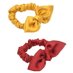 FUNKRAFTS Girls Set of 2  Red & Mustard Ponytail Holders-26