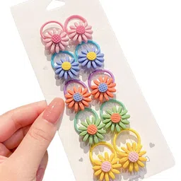 SYGA Girls Set of 10 Sunflower Elasticated Ponytail Holders-28