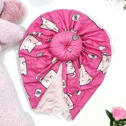 ANNA CREATIONS Infant Girls Printed Turban Beanie Cap-image-78