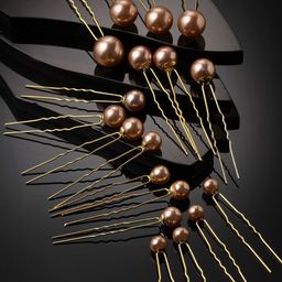 PANASH Women Set Of 18 Gold-Plated Embellished U Pins-1
