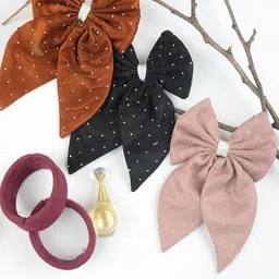 Radhu & Kabby Women Set of 3 Pieces Alligator Hair Bow-image-42