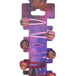Crya Unisex Kids Pack of 6 Red & Pink Embellished Tic Tac Hair Clips-image-76