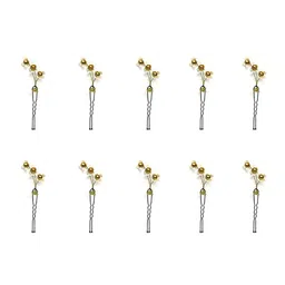 Hair Flare Women Set Of 10 Beaded U Pins-3