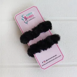 Soho Boho Studio Set of 2 Fur Ponytail Holders-3
