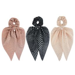 Radhu & Kabby Women Set Of 3 Scarf Scrunchie Ponytail Holders-21