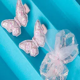 Jewelz Girls Pink Set of 3 Embellished Alligator Hair Clips-15