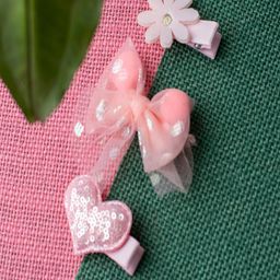 Jewelz Girls Pink & Rose Set of 3 Alligator Hair Clip-12