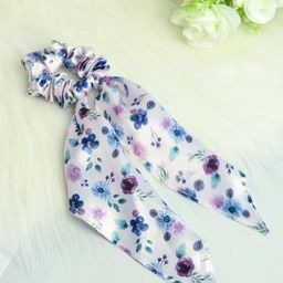 Ferosh Women White & Blue Floral Printed Ponytail Holder-image-80