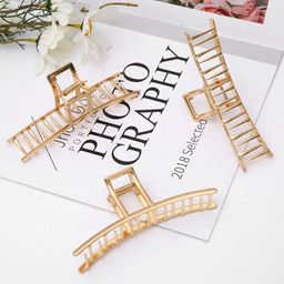 Krelin Women Gold-Toned Set of 3 Solid Claw Clip-6