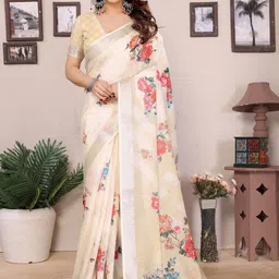 AVANTIKA FASHION Floral Printed Ready to Wear Block Print Saree-picture-11