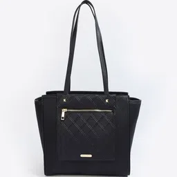 Ginger by Lifestyle PU Structured Shoulder Bag with Cut Work-image-10