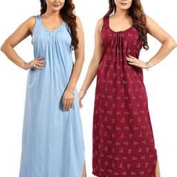 Inner Beats Pack Of 2 Cotton Blend Nightdress-picture-25