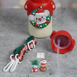 Little Surprise Box LLP Red & White Single Stainless Steel Printed Single Wall Vacuum Water Bottle-43