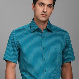 Louis Philippe Striped Spread Collar Formal Cotton Shirt-picture-39