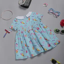 One Friday Printed Peter Pan Collar Lace Fit & Flare Dress-image-47