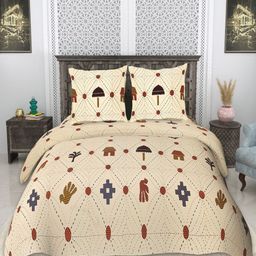 tundwal's White & Red Floral 210 TC King Bedsheet with 2 Pillow Covers-image-92
