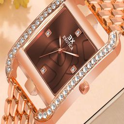 Exotica Fashion Women Brass Dial & Stainless Steel Straps Watch EX-6095-Coffee-36