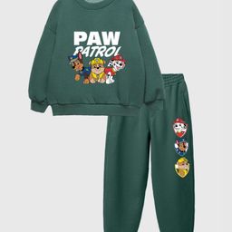 Nap Chief Girls Printed Round Neck Sweatshirt With Joggers Clothing Set-picture-29