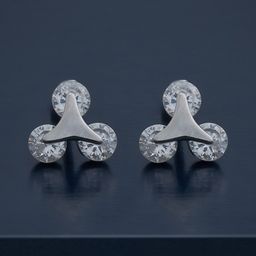 Kushal's Fashion Jewellery 92.5 Sterling Silver Rhodium-Plated Classic Zircon Studs-image-31