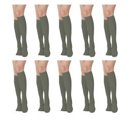 MUKHAKSH Women Set Of 10 Cotton Plain Knee High Socks-image-7