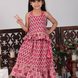 Here&Now X Kinder Kids Girls Printed Ready to Wear Lehenga &-44