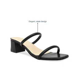 CAI Textured PU Block Sandals with Buckles image 2