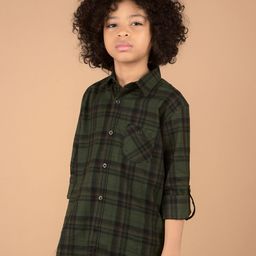 Crimsoune Club Boys Premium Slim Fit Tartan Checks Opaque Checked Casual Shirt-image-22