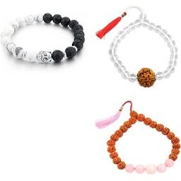 Divine souvenirs Unisex Set Of 3 Artificial Beaded Elasticated Bracelets image 1