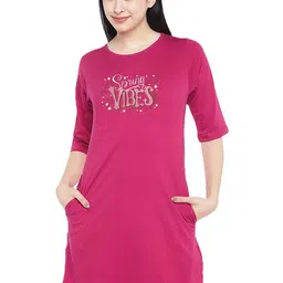 Moda Rapido Print T-shirt Dress-image-74