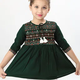 Miss & Chief Embroidered Tie-Up Neck Top-image-93