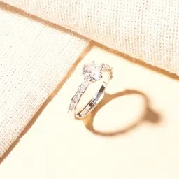 SALTY Silver Diamond Stone Studded Ring For Women & Girls-61