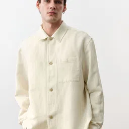 H&M Regular Fit Linen-Blend Overshirt-image-71