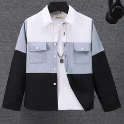 INCLUD Boys Opaque Colourblocked Casual Shirt-image-84