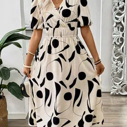 PIMU Print Fit & Flare Midi Dress-image-7
