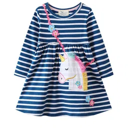LULU & SKY Girls Striped Fit and Flare Dress-22