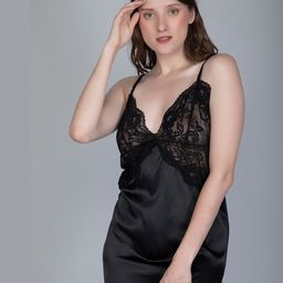 NIGHTHOPE Shoulder Straps Satin Baby Doll-picture-54