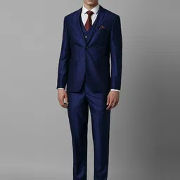 Louis Philippe Printed Slim-Fit Single-Breasted Three-Piece Formal Suit-10