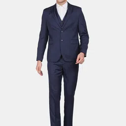 Arrow Men Navy Blue Solid Regular-Fit Single-Breasted 2-Piece Formal Suit-37