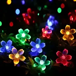 SPARK WORLD 14 Blue & Green Flower LED String Lights-13