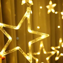 SPARK WORLD 7 Yellow Star Shaped LED String Lights-36