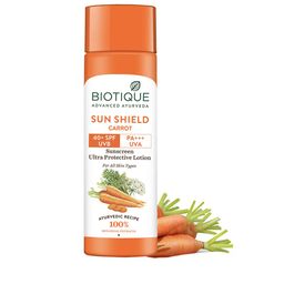 Biotique Sun Shield Carrot 40+SPF UVA UVB Sunscreen Ultra Protective Lotion - 120ml-12