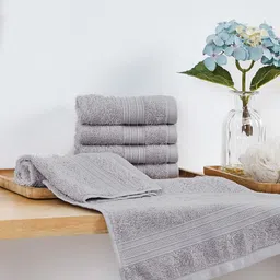 MYTRIDENT Off-White 500 GSM Set of 6 Cotton Face Towels-8