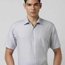 Van Heusen Textured Spread Collar Opaque Formal Cotton Shirt-image-90