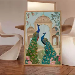 Aura Green & Blue Wooden Birds and Animals Wall Frame-image-85